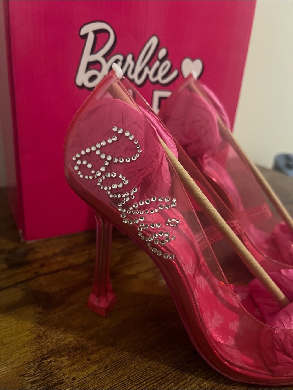Aldo Bright Pink Pointed Heel Pumps with Rhinestone Accent - Picture 2 of 4